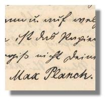 Max Planck Unterschrift